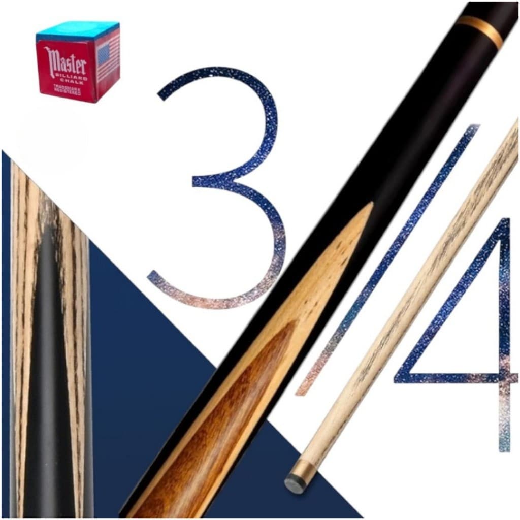 Taco De Sinuca Madeira ASH equilibrado 3/4 Com Extensor + Sola + Giz Master