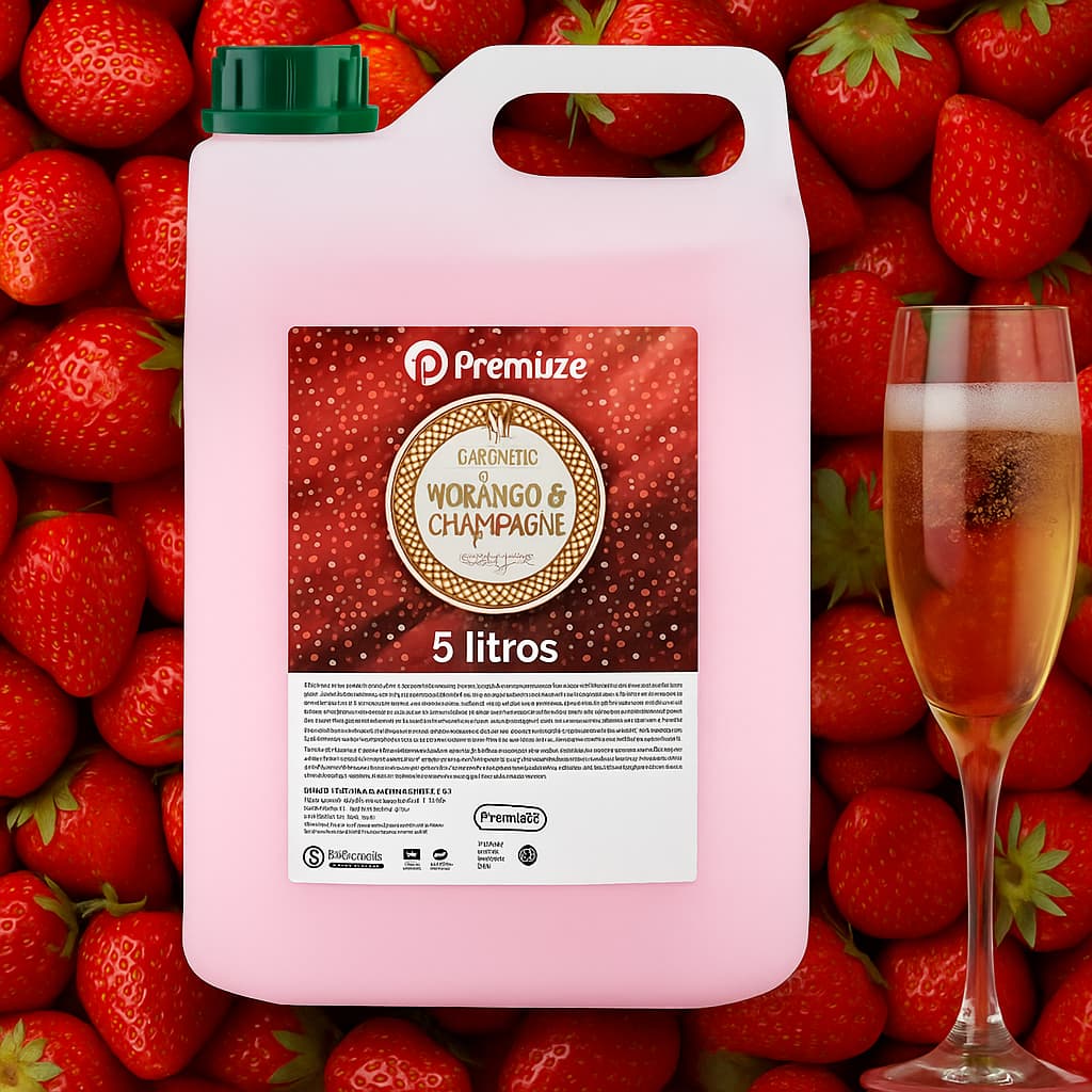 Sabonete Líquido Morango e Champagne Deoline Premisse 5 Litros Para Mãos, Rosto e Corpo