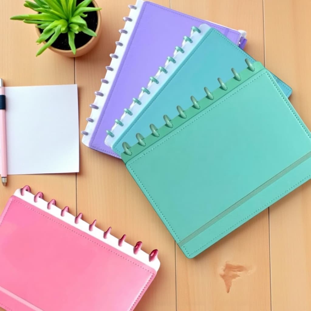 Caderno de Discos Grande G A4 e B5 80 Folhas Pautadas e Lisas Reposicionáveis Capa Dura De Couro com Divisórias