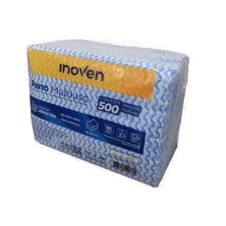 500 Panos Multiuso Luxo Tipo Perfex 15x20cm Inoven Limpeza Cor Azul