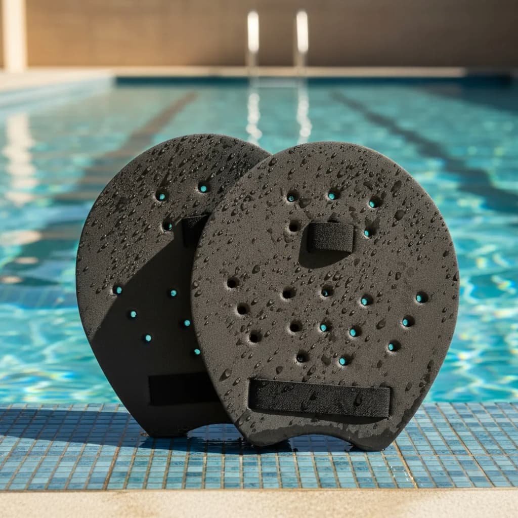 Palmar Para Natação Piscinas Em Eva Flutuador Com 4 Tiras em Elastico T2  Dedo E Punho