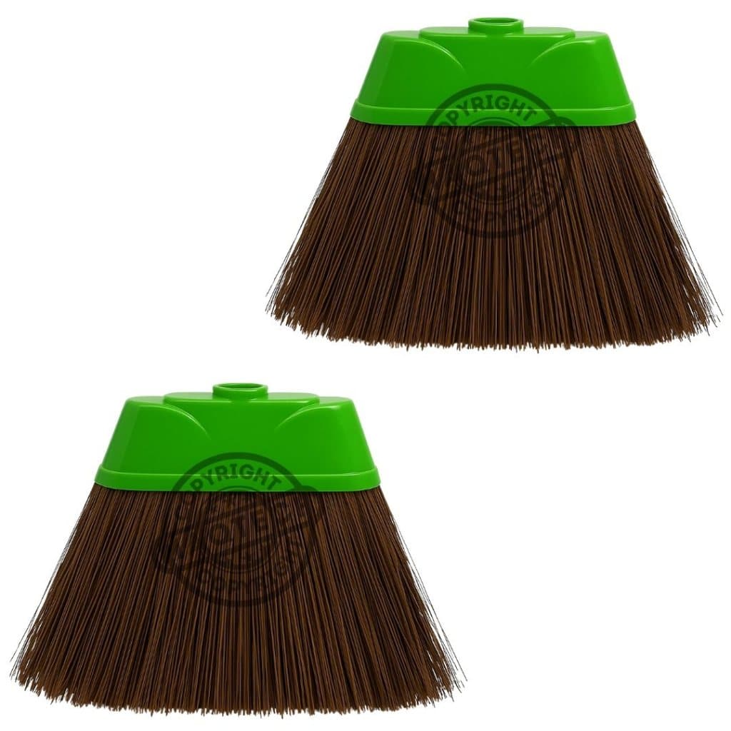 Kit 2 Vassoura Piaçava 30cm Base Plástica Reforçada Sem Cabo Limpeza Pesada Varre Chão Casa Quintal