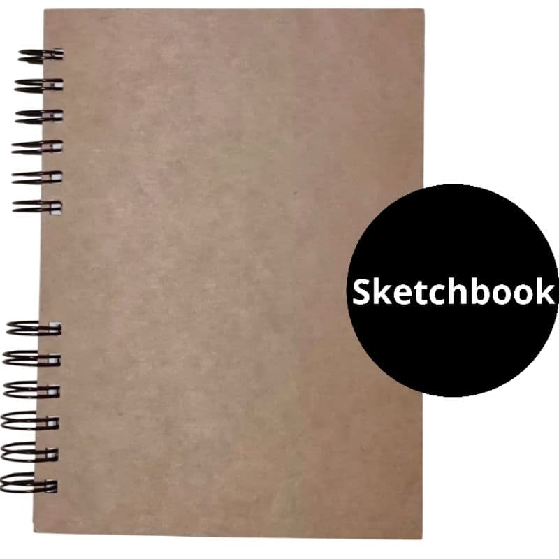 SKETCHBOOK A5 CAPA KRAFT FOLHA LISA OFFSET BRANCA 180G