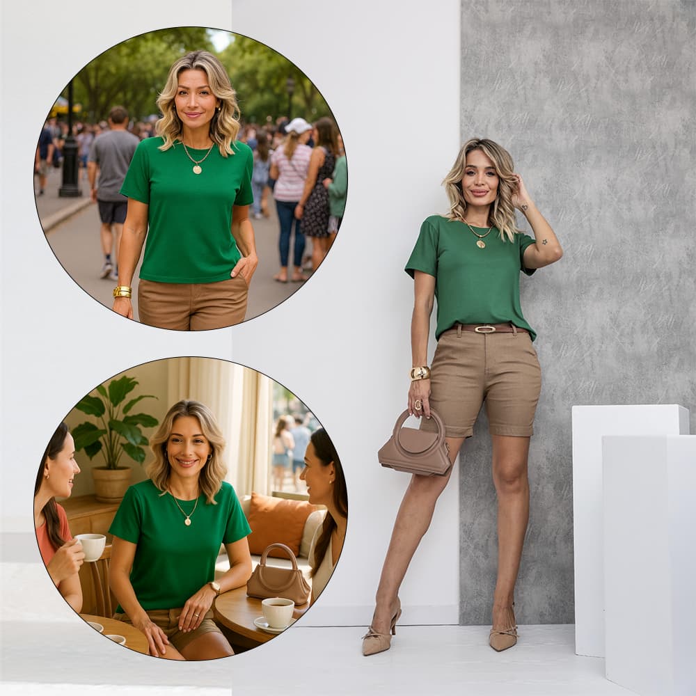 T-shirt Camisa Gola Canoa Moletinho Vicenzo Elegante Versátil com Varias Cores