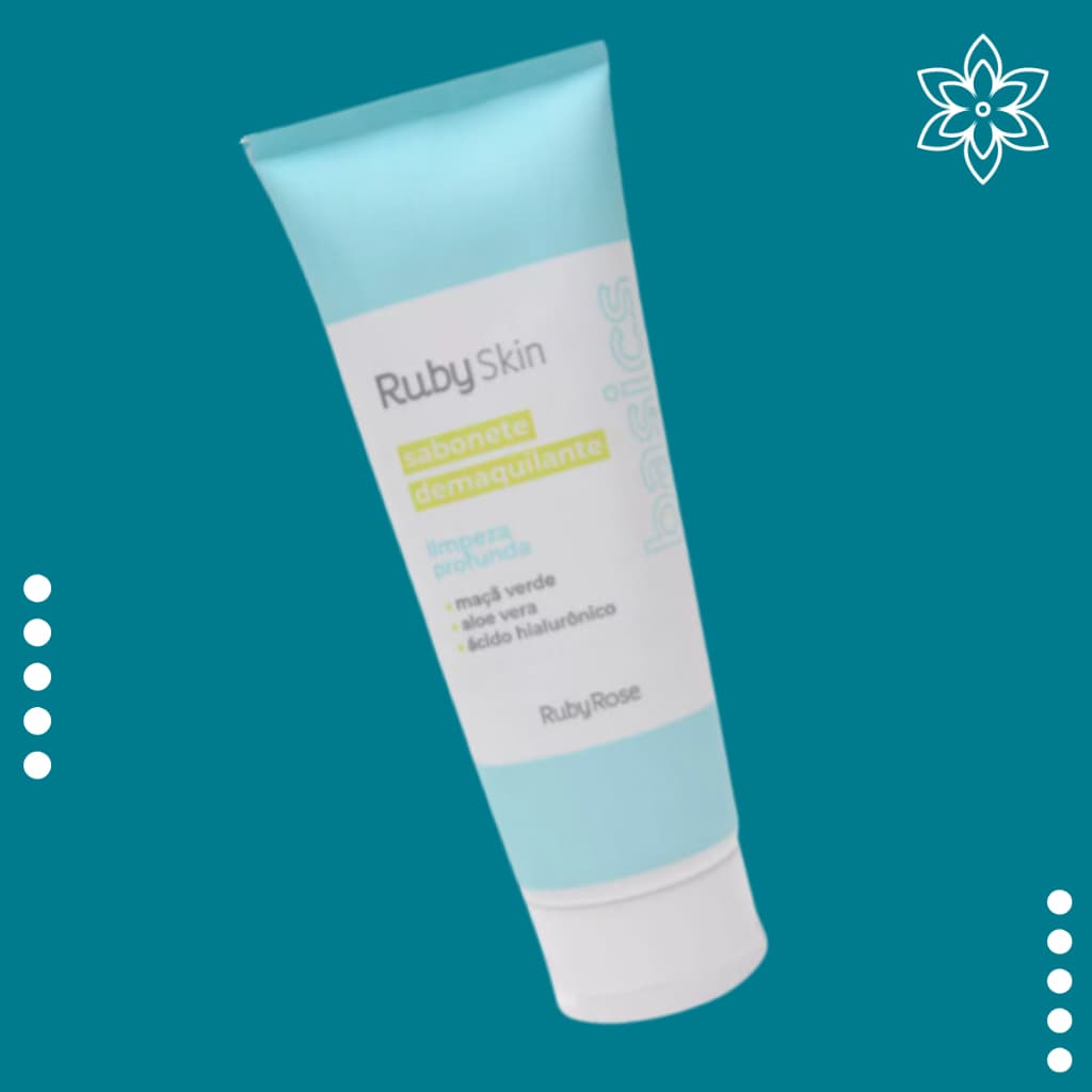 Sabonete Facial Ruby Rose Demaquilante Ruby Skin Limpeza Profunda 120 ML