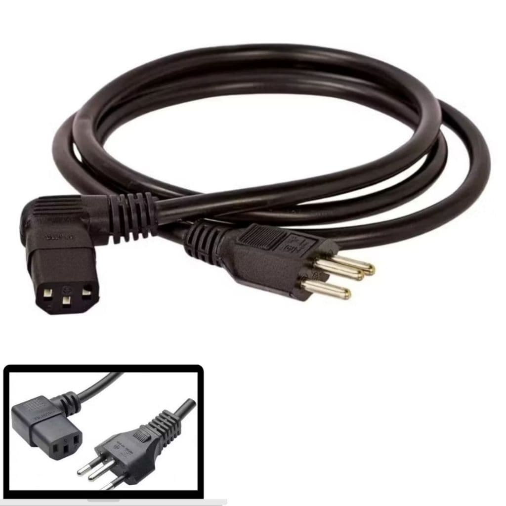 Cabo De Energia Em L Tv LG Samsung Computador CPU ATX Monitor Panela Elétrica Curvado Bivolt 90 º