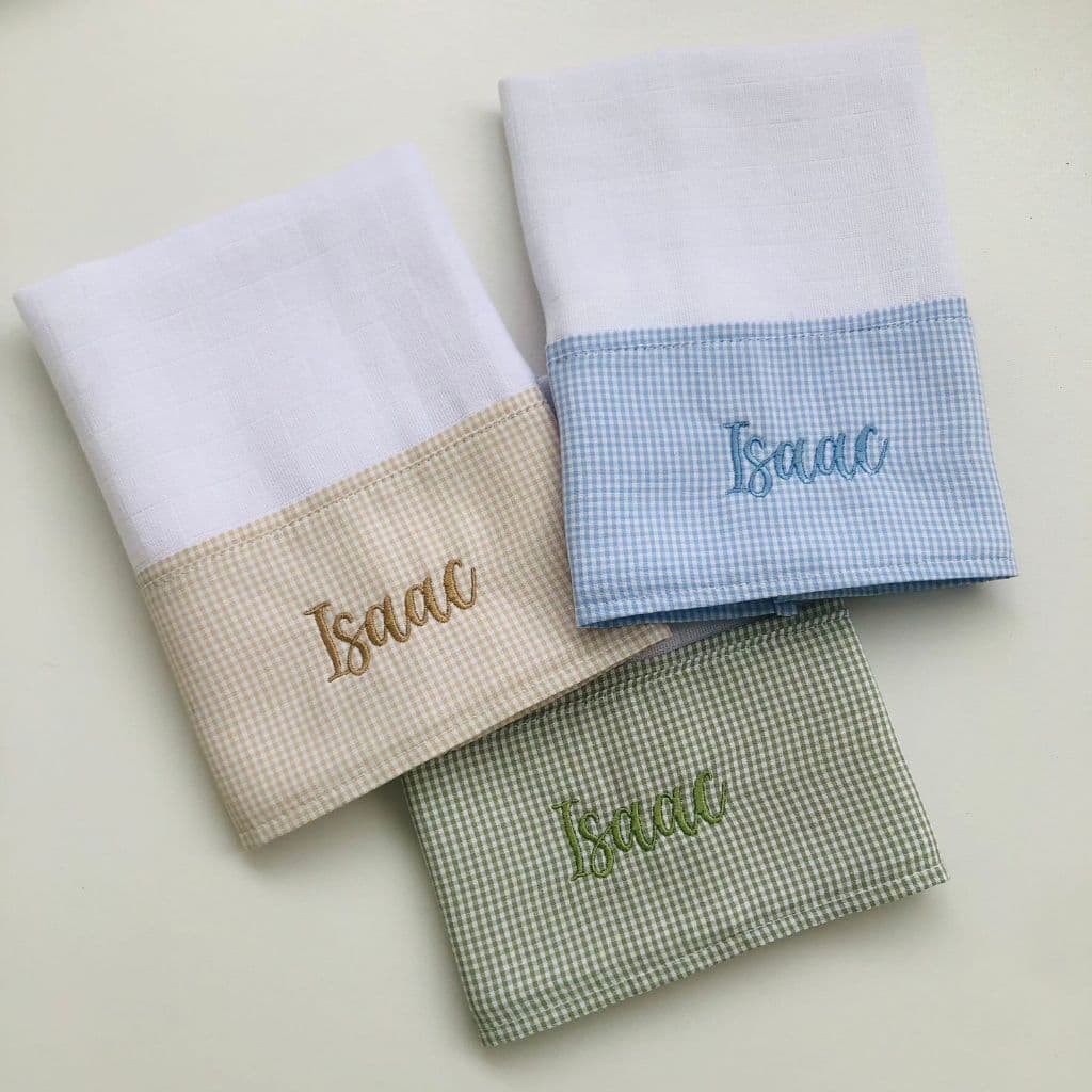 Kit 3 Fralda de Boca Bebê Personalizado 100% Algodão Premium 30x40