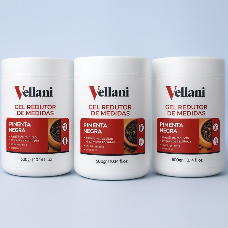 Kit 3X Gel de Massagem Corporal Vellani 500g – Pimenta Negra