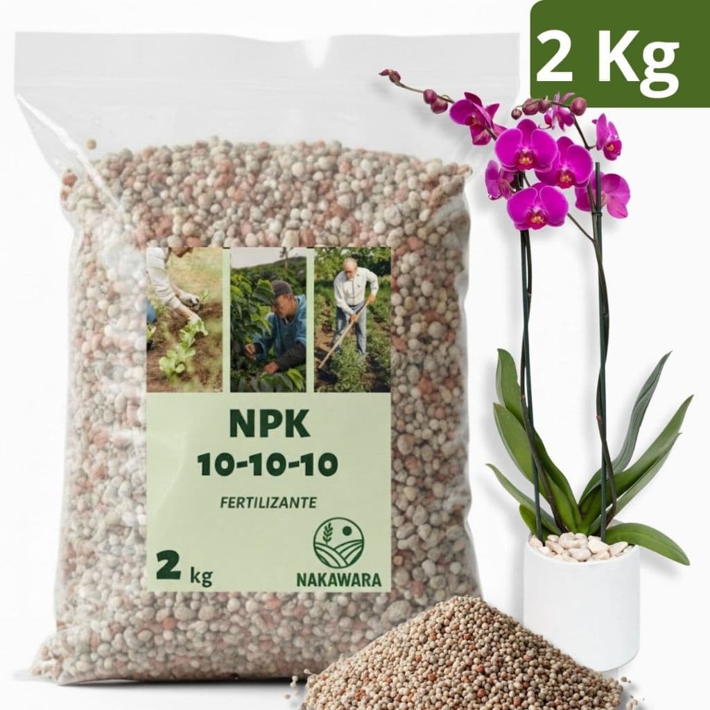 Adubo NPK 10-10-10 Fertilizante Completo P/ Plantas Flores Orquídeas Rosas do Deserto Frutíferas 2Kg