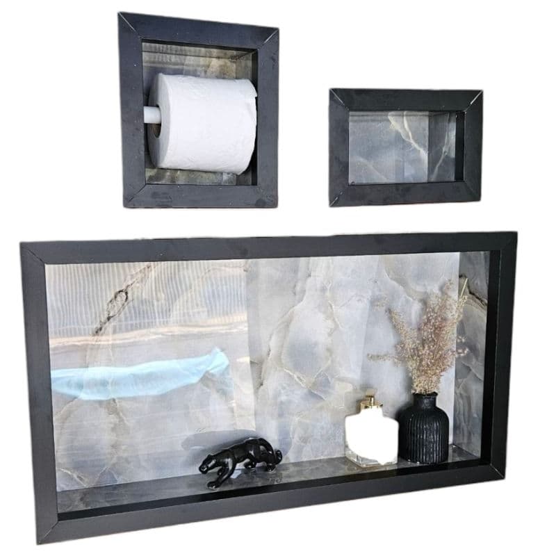 Kit 3 ITENS Nicho banheiro porta shampoo +saboneteira +porta papel higiênico.  Envio imediato