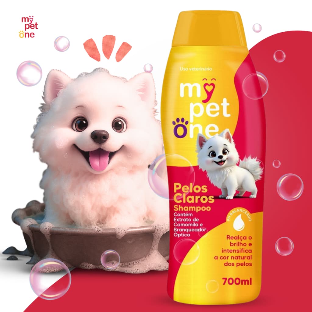 Shampoo Pêlos Claros 700mL Cães e Gatos Mypetone
