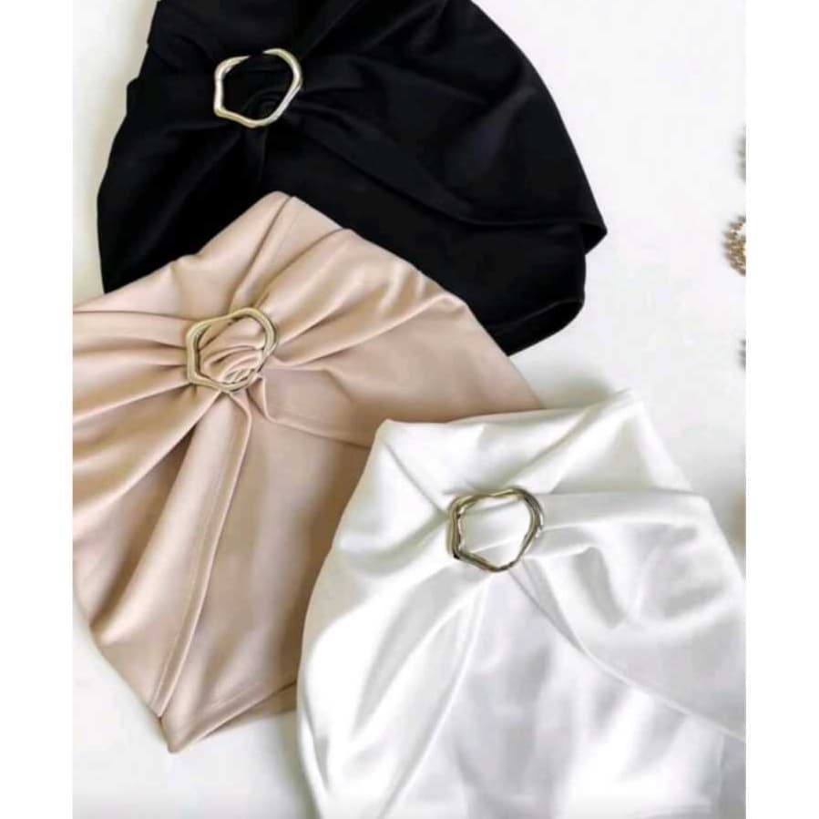 Short Saia Feminino Neoprene Fivela Dourada Cintura Alta Moda Elegante P ao GG 2026