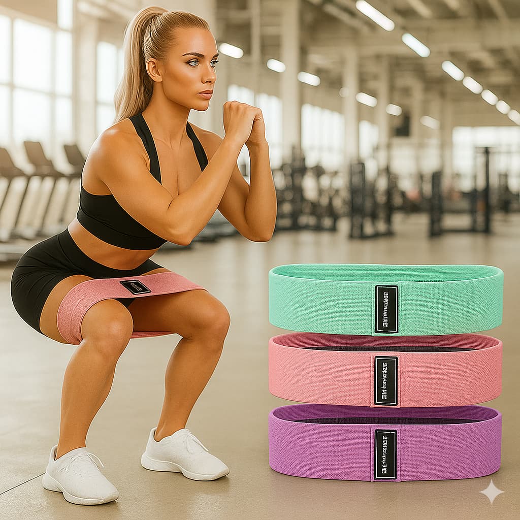 Superband Fitness Kit 3 Faixas Elásticas Tecido Pernas Glúteos Academia Pilates