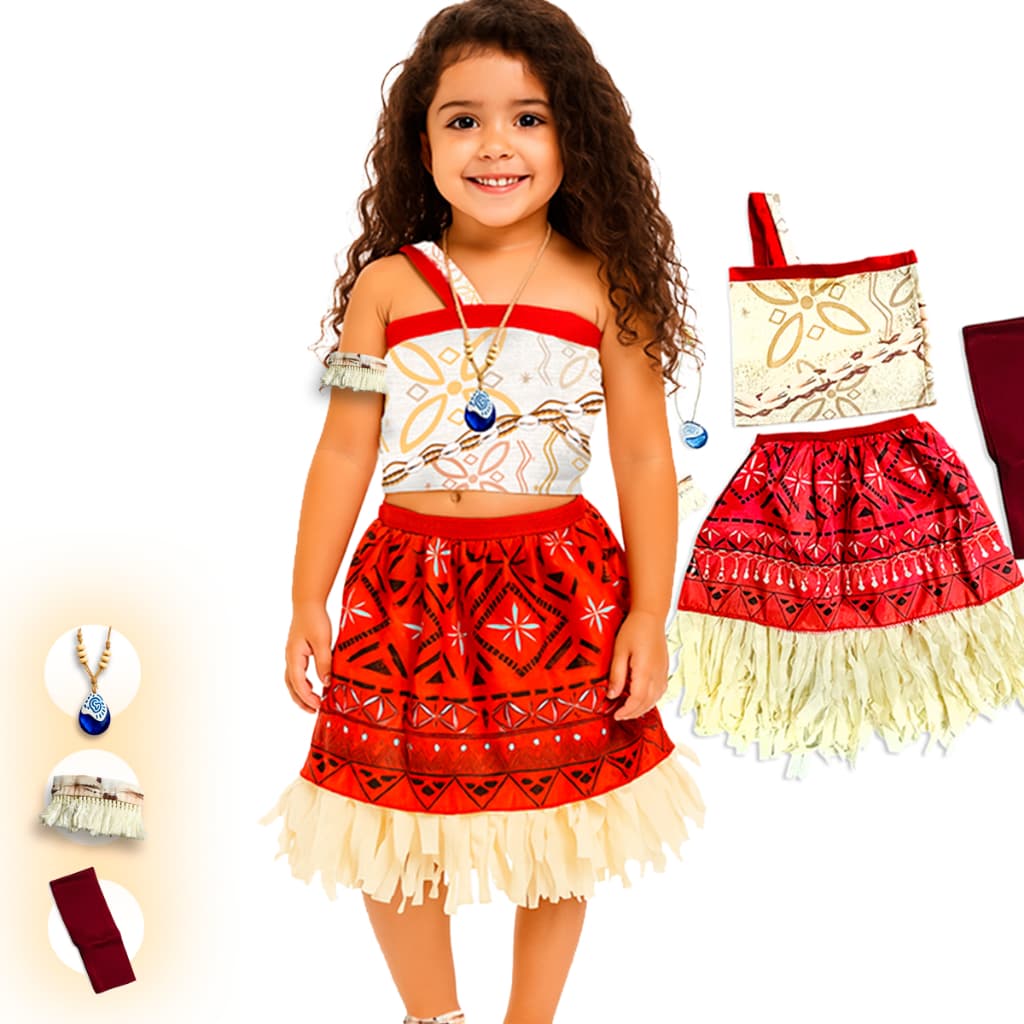 Fantasia Moana Infantil Menina para festa e Carnaval Envio Imediato