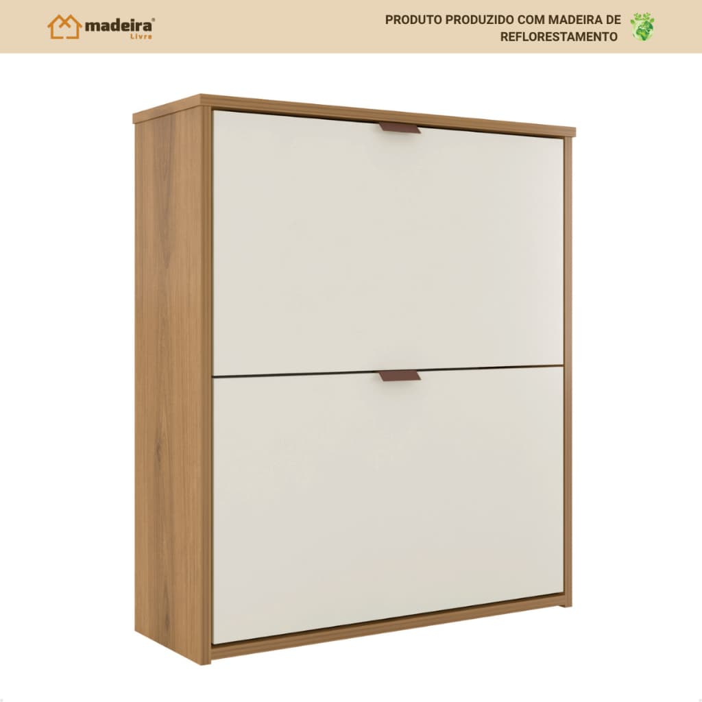 Sapateira 2 Portas Organizadora Multiuso Hall Entrada Quarto Sala Compacta Moderna Estante 12 Pares