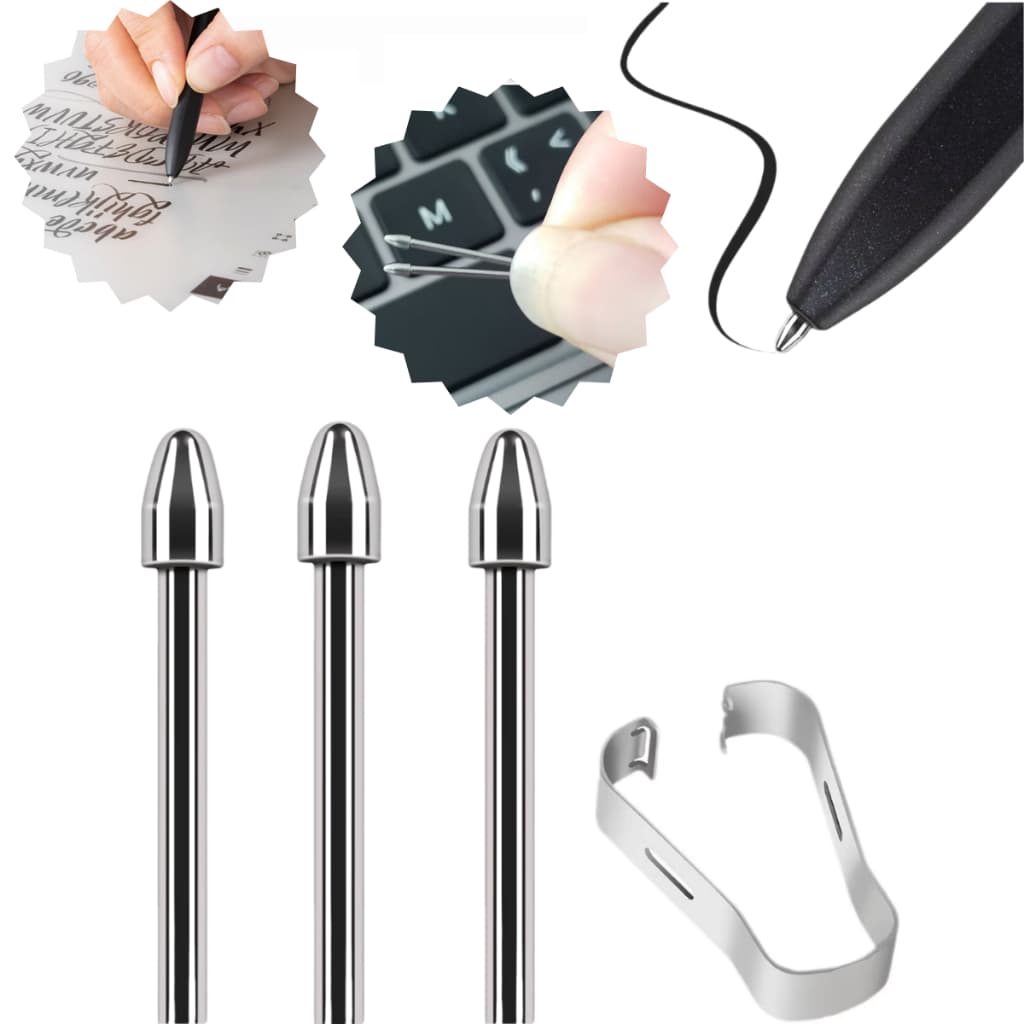 Kit 3 Pontas Metal Para Caneta S Pen Samsung Tab S6 S7 Lite S9 Fe Ponta Titânio