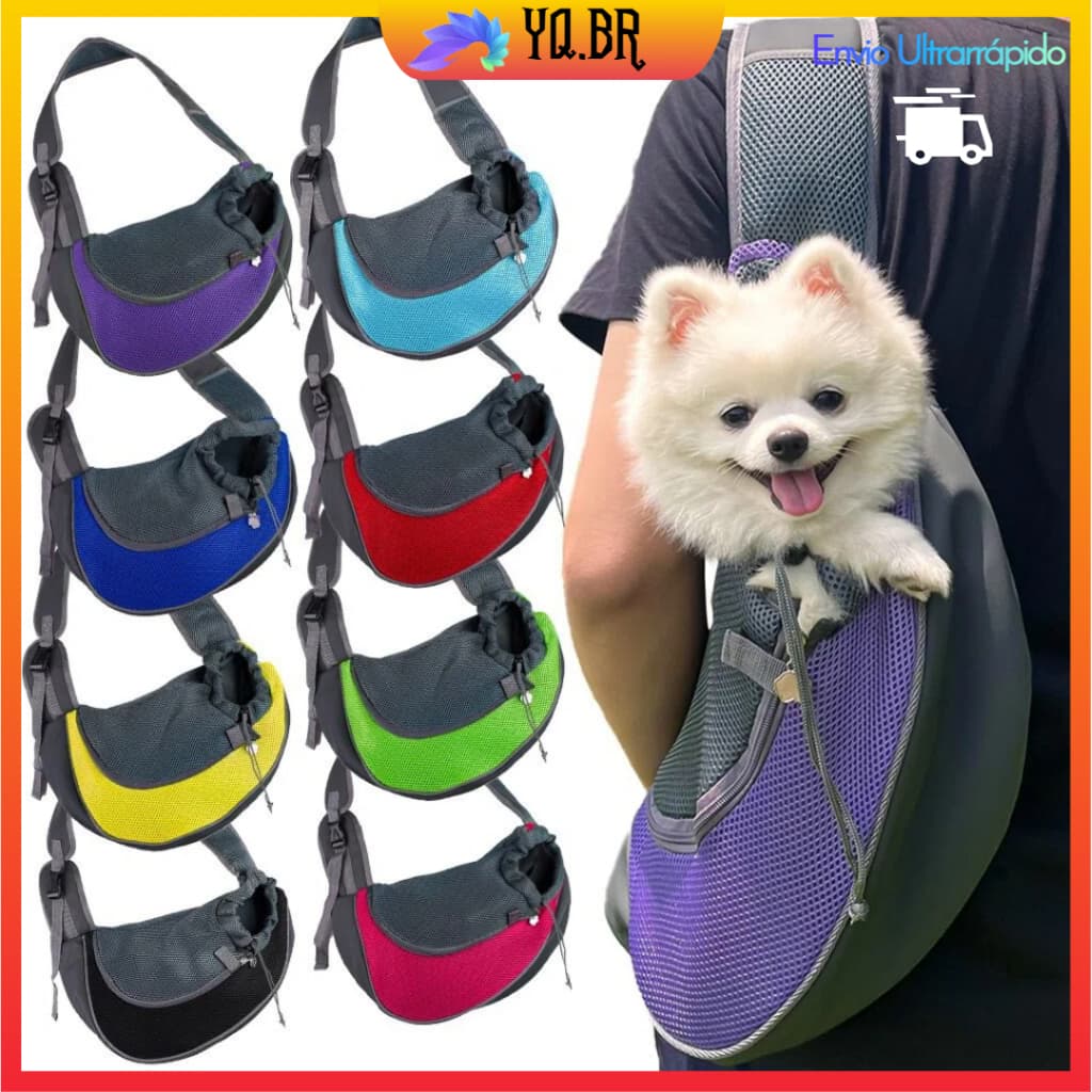 Bolsa de Ombro para Pet Cachorro e Gato Transversal Confortável e Prática para Transporte de Animais