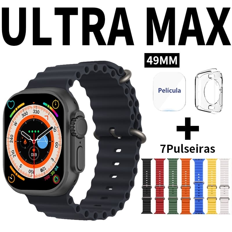 Smartwatch Original S20 Ultra MAX Série 10 Bússola 49mm Esportivo Fitness Relógio Inteligente Para Android IOS NFC GPS