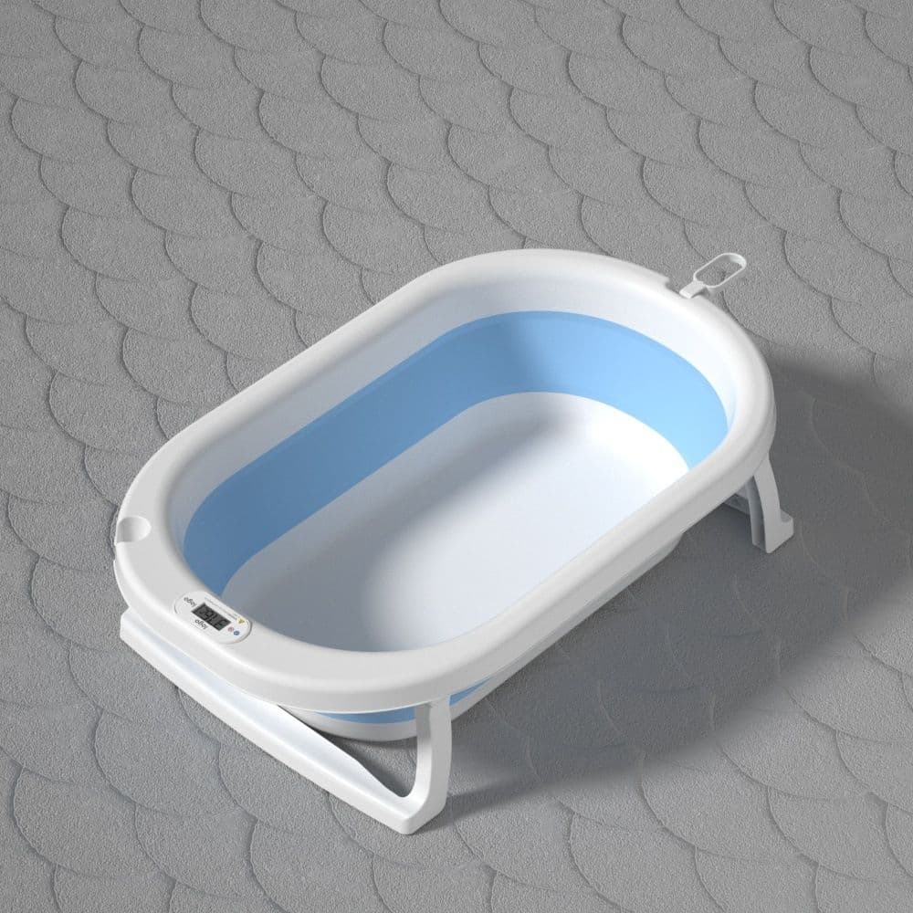 Banheira Bebê Dobrável Antiderrapante Infantil Confortável Segura Com Termômetro Portátil