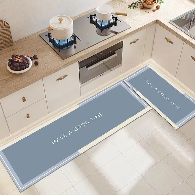 Kit 2 peças Tapete de Cozinha de Borracha - Resistente, Antiderrapante e Fácil de Lavar, 120x40cm e 60x40cm
