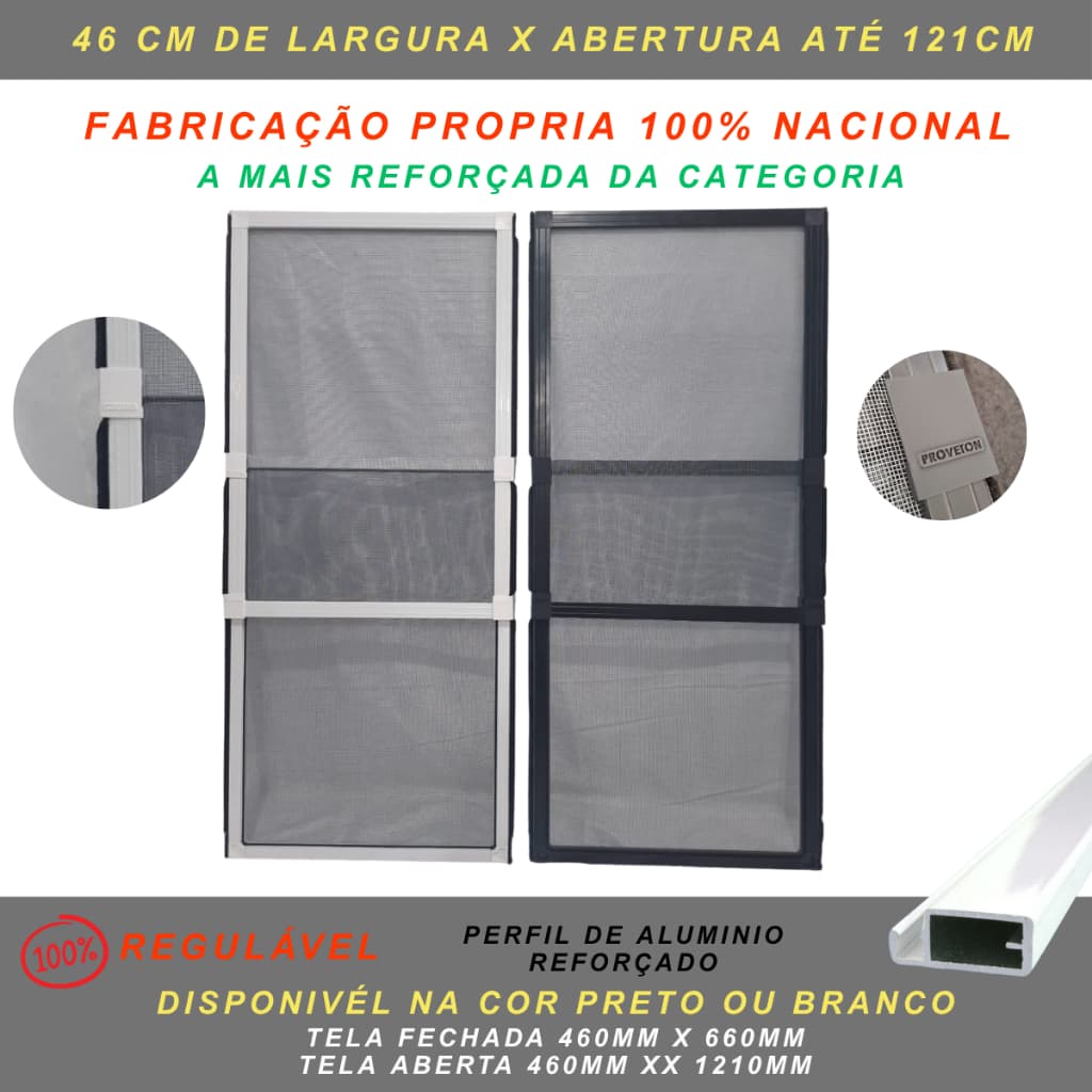 Tela Mosquiteira Regulável Ajustável Para Janelas com Perfil Alumínio Reforçado melhor Qualidade