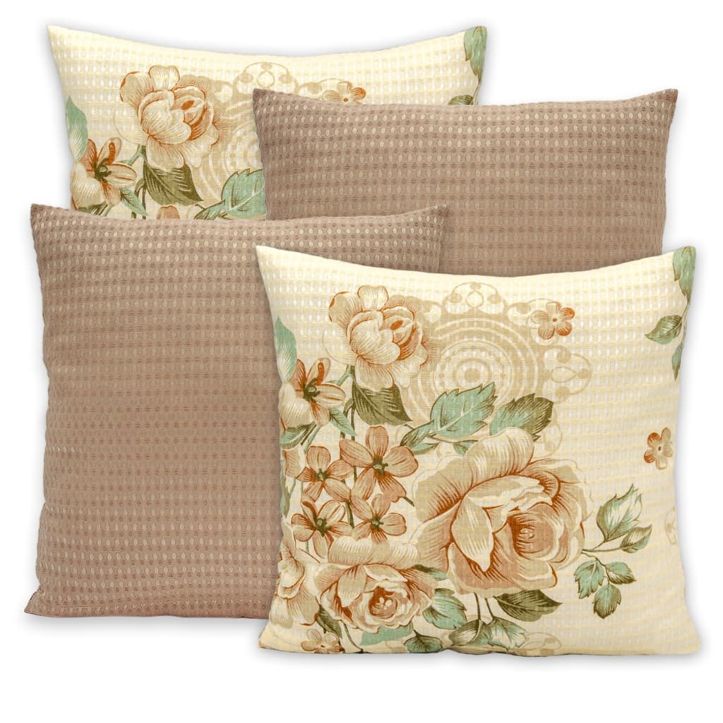 Kit 4 Capas Piquet P/ Almofadas 40x40 Com Zíper Lisas e Estampadas