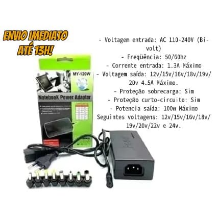Fonte Carregador Universal Notebook Laptop Computador