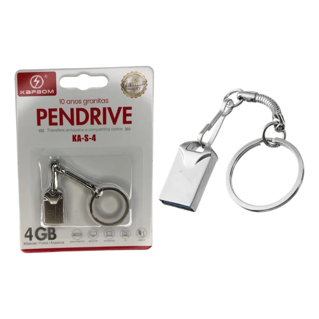 Mini Pendrive Kingdrive Kapbom Original – Chaveiro Metálico USB 2.0 (4GB a 16GB)