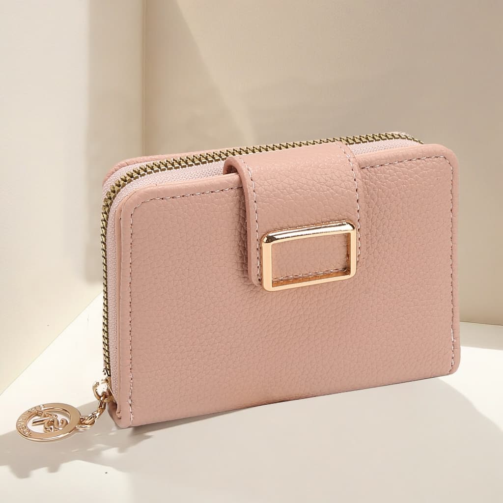 Carteira feminina media com pompom porta cartões documentos e moedas presente LQ227