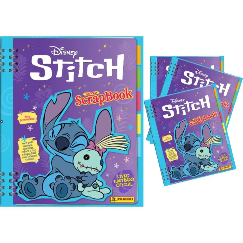 Kit Stitch - Super Scrapbook - Álbum Capa Cartão + 06 envelopes panini