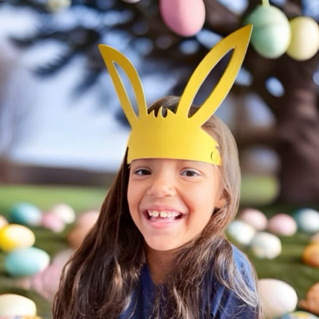 KIT Máscara Eva  Páscoa Tiara coelho  com elástico, para festa, criança, escola