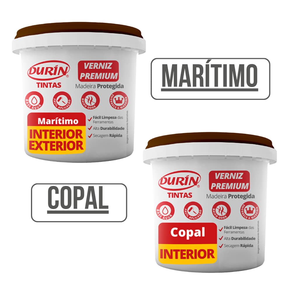 Verniz Brilhante Incolor / Cerejeira / Cedro / Mogno / Imbuia / Ipê Copal e Marítimo Durín