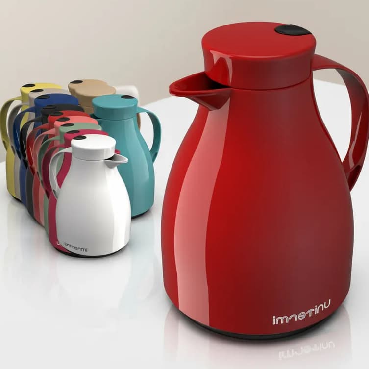 Garrafa Térmica Com Gatilho Paris 1L Unitermi Café Chá Água bule 1000ML p/ cozinha cantinho do cafe