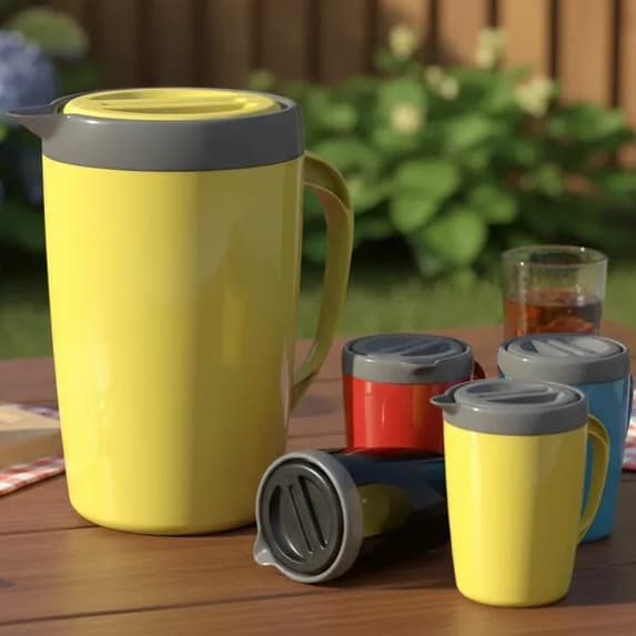 Jarra de Suco com tampa de plástico com Isolamento Térmico de 2,0 litros caribe Unitermi p/ cozinha