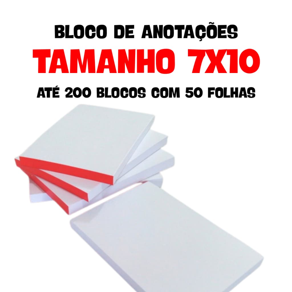 Bloquinhos de Rascunho Até 200 Blocos de Notas 7x10 50 Folhas com Contracapa Comanda de Bar Padaria