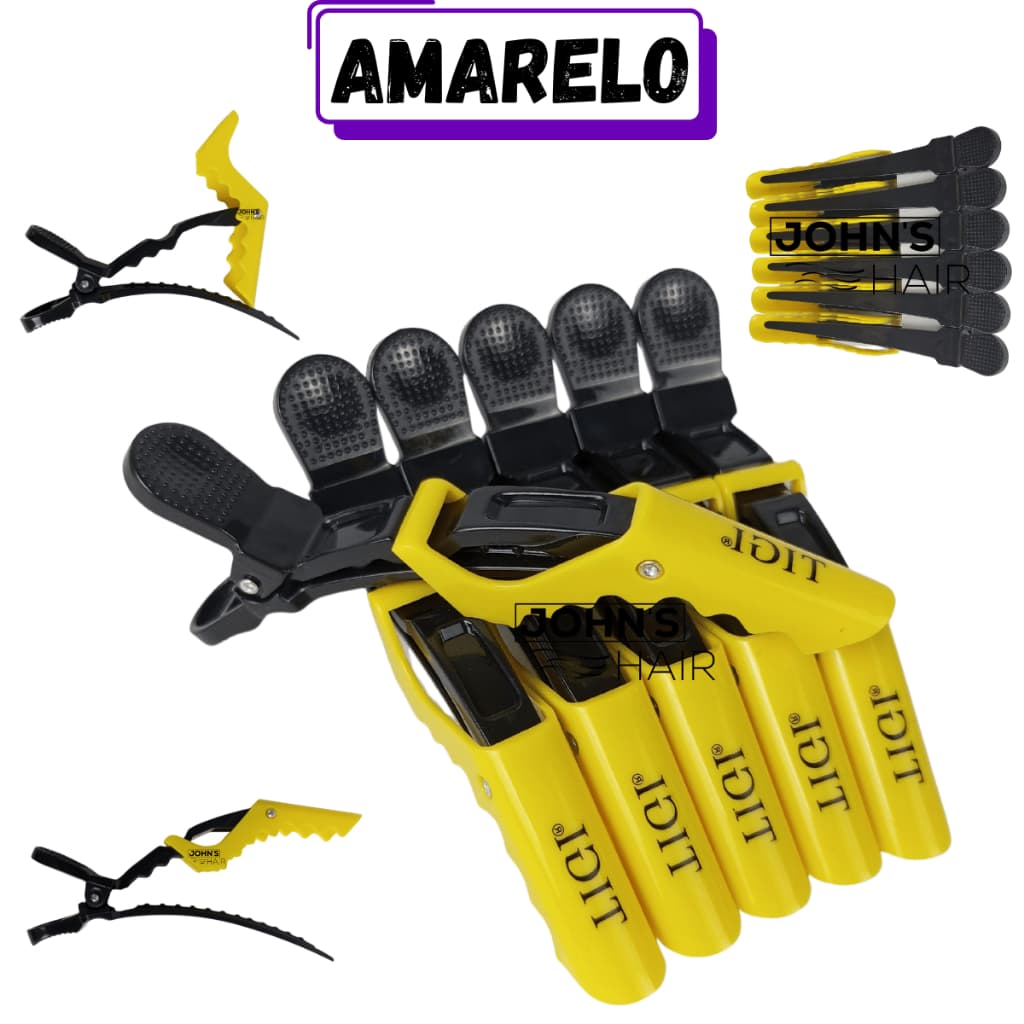 Kit 6 12 18 e 24 Unidades Presilha Crocodilo Profissional para Salão Prendedor de Cabelo Jacaré Forte e Durável