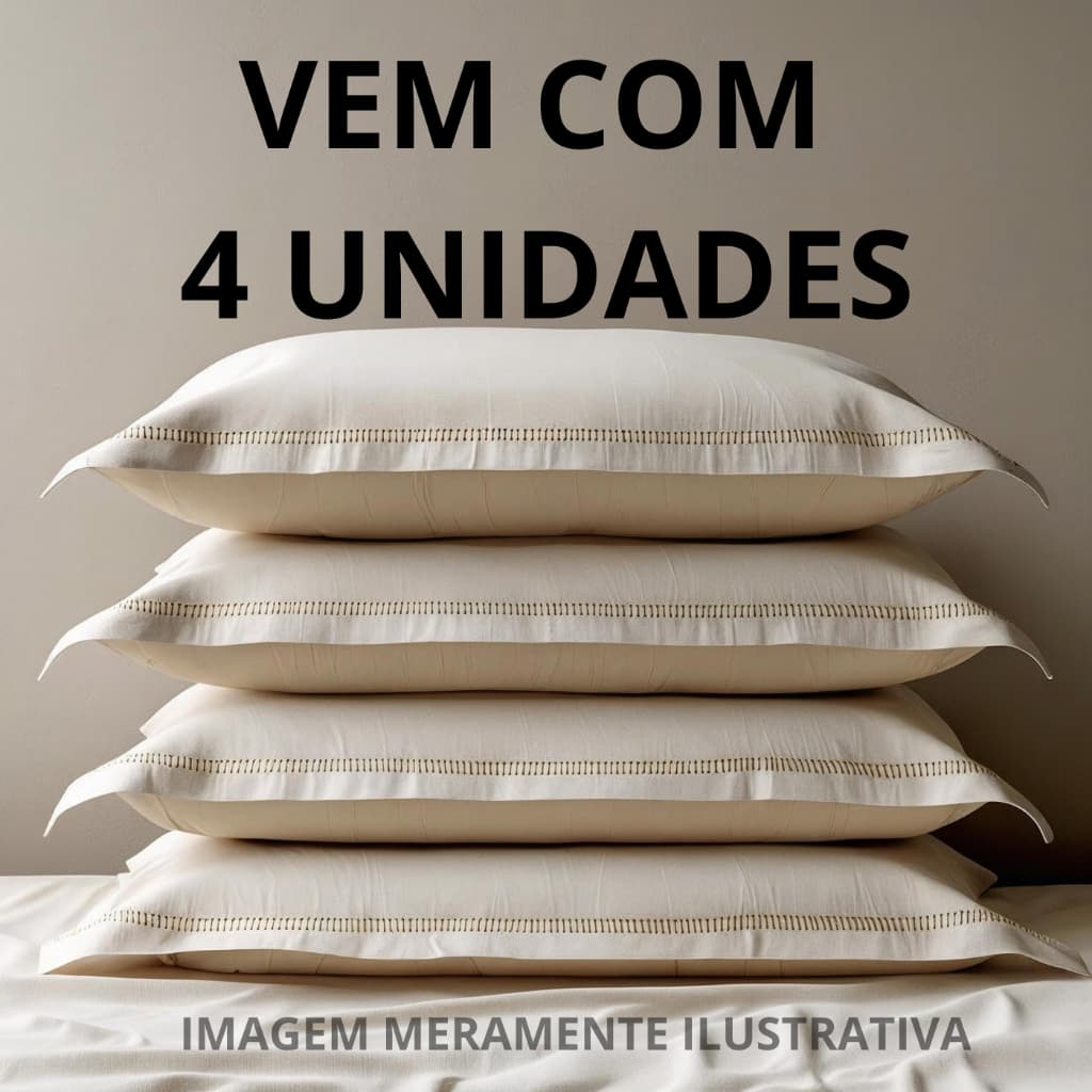 4 Fronhas Toque Aveludado 400 Fios Com 1, 2  ou  04 Unidades Ponto Palito Kit Promoção Hotel Pousada
