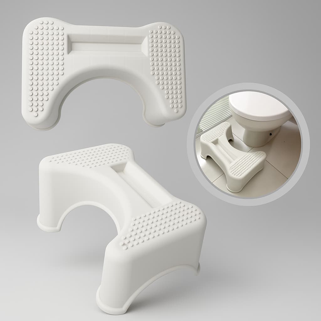 Banco Vaso Sanitário Apoio Pés Banquinho De Cócoras Antiderrapante Multiuso