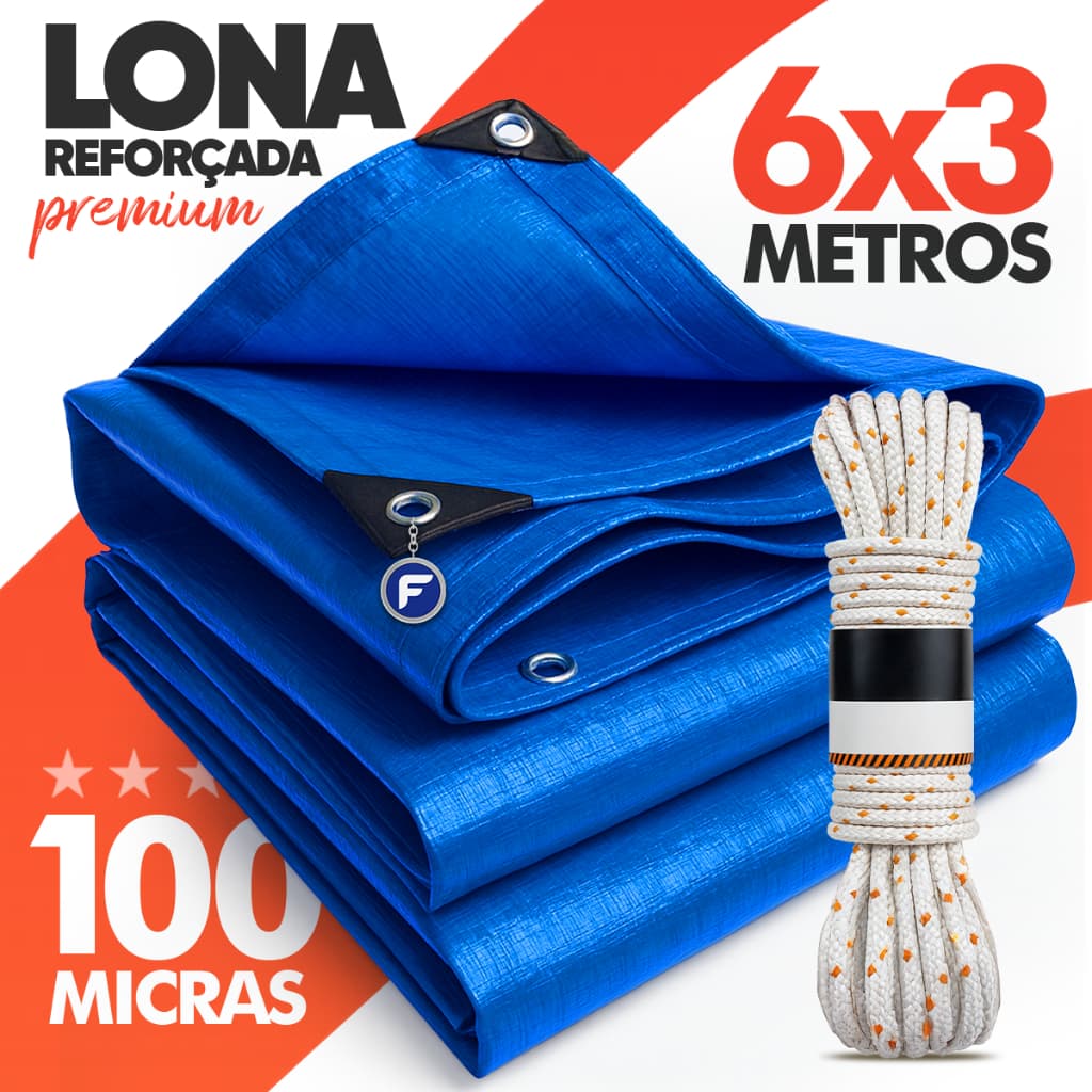 Lona 5x5 6x3 6x4 6x5 6x6 7x4 7x6 8x4 8x6 10x4 Reforçada Piscina Construção Impermeável + Corda