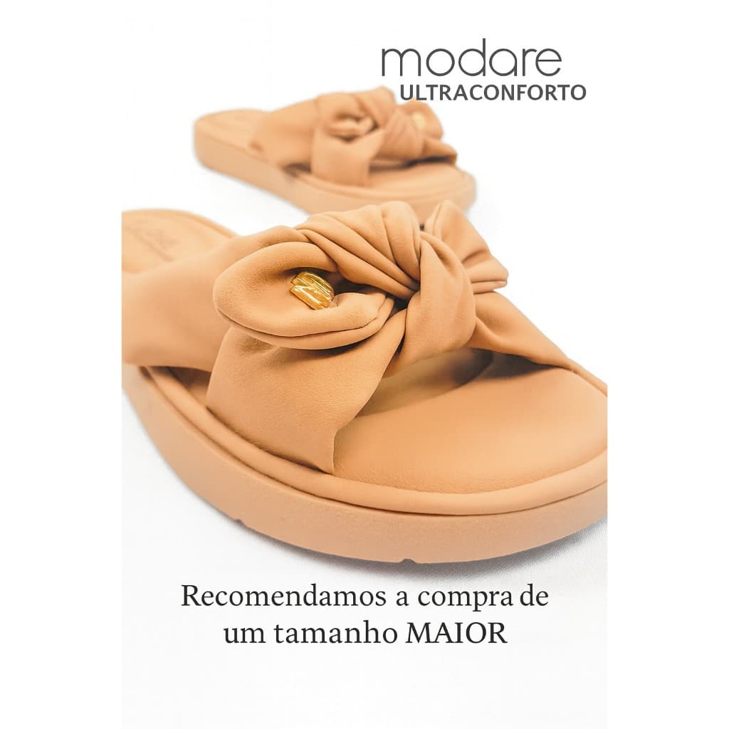 Sandália Modare Rasteira Feminina Ultra Conforto Nó Slide Casual Anatômica Confortável Original