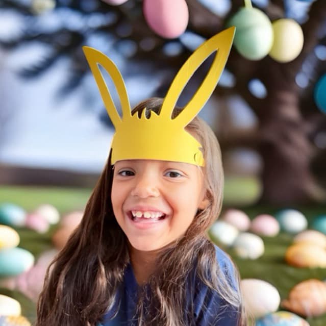 kit Máscara Coelho tiara  Eva com elástico, festa, criança, decoração, escola