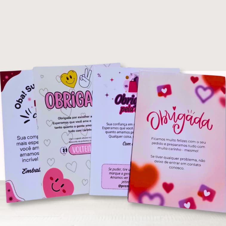 Cartão Agradecimento Personalizado TAG Postal Personalizado 10x15 Tag Personalizada