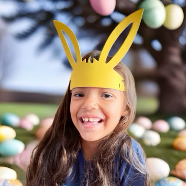 Máscara coelho Tiara Páscoa com elástico, escola, criança, decoração