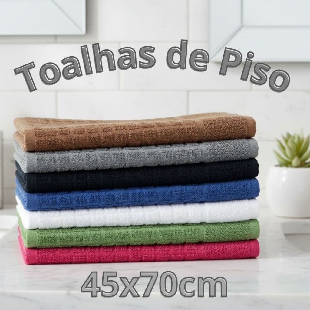 Kit 5 Peças Toalha De Piso Rápida Absorção 45cm x 70cm
