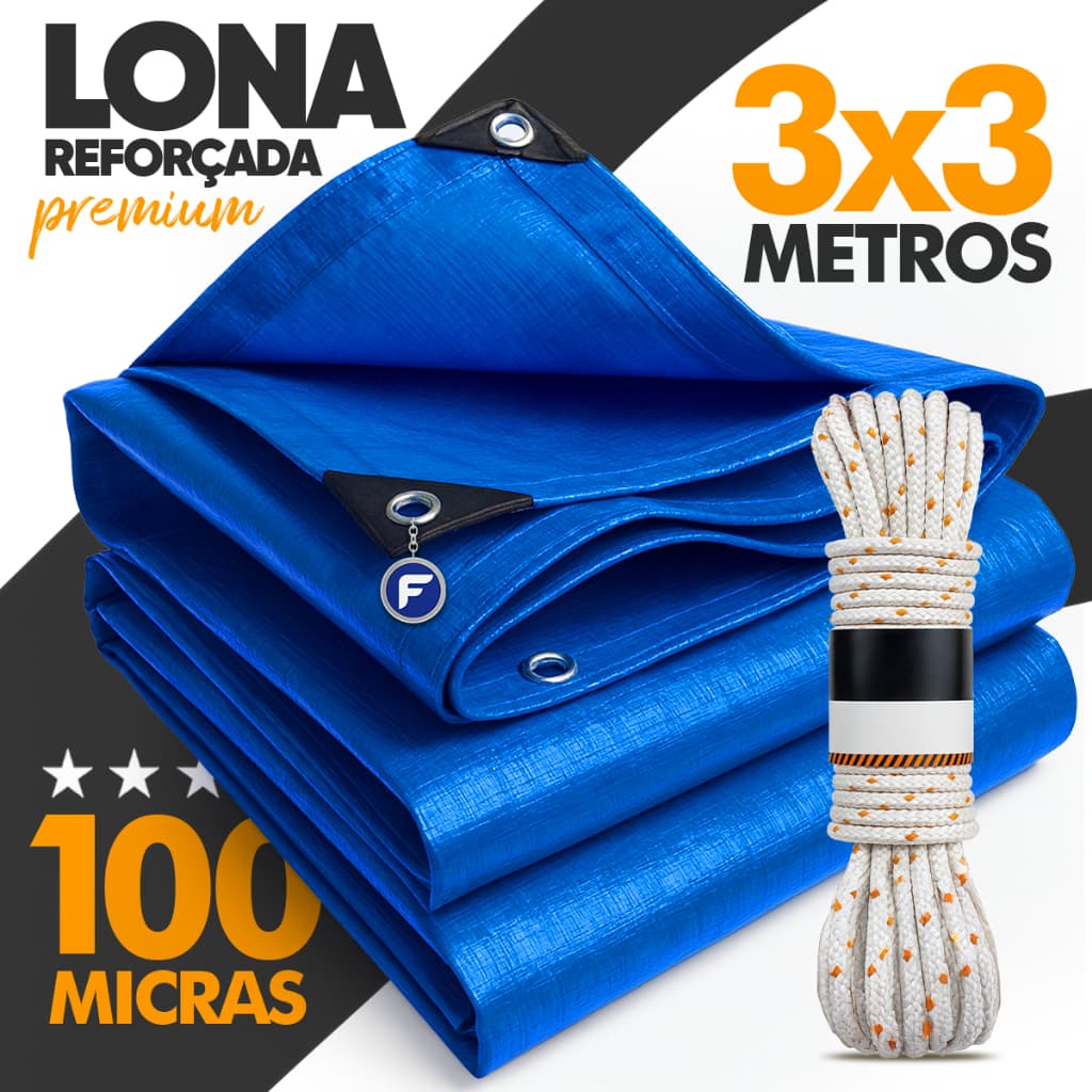 Lona 2x2 3x2 3x3 4x3 4x4 5x3 5x4 5x5 6x3 6x4 Reforçada Piscina Construção Impermeável Uv + Corda
