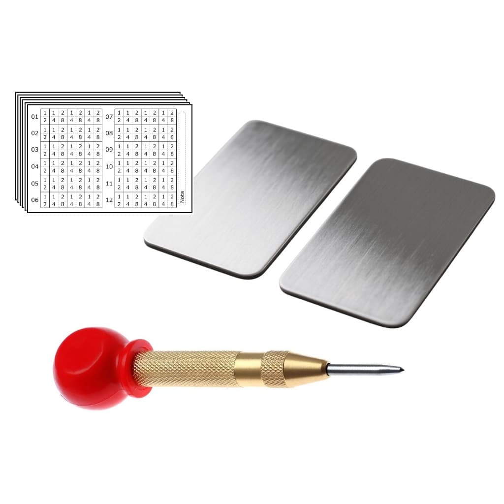 Kit Metal Wallet Bitcoin 2x Steel Card + 8x Adesivos + 1x Marcador  Aço Inox 304