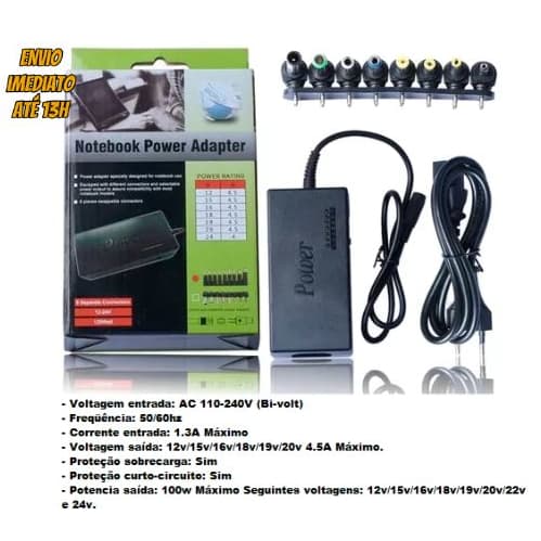 Fonte Universal Notebook  Carregador  Bivolt Laptop Computador - Promoção Envio Imediato até 13h