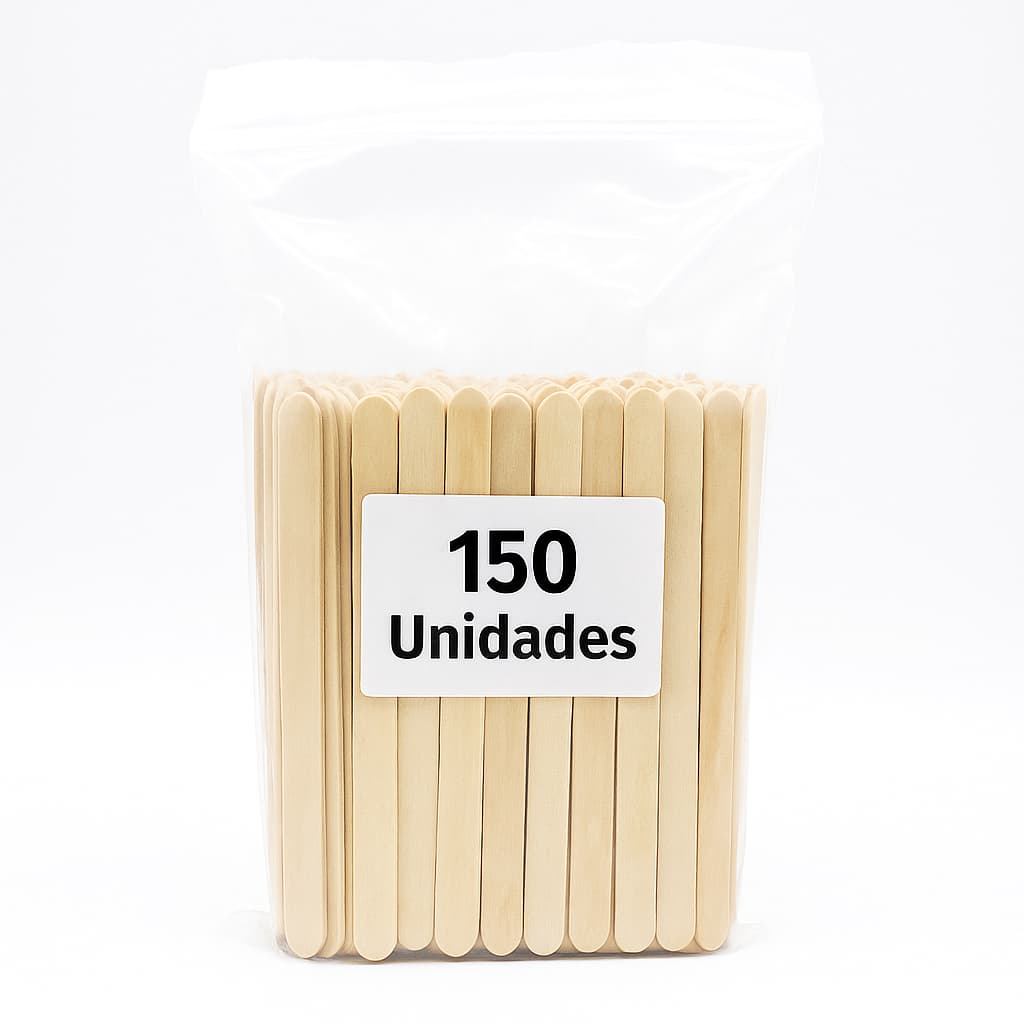 150 Palitos Para Sorvete Picolé Artesanato Depilacao Ponta Redonda