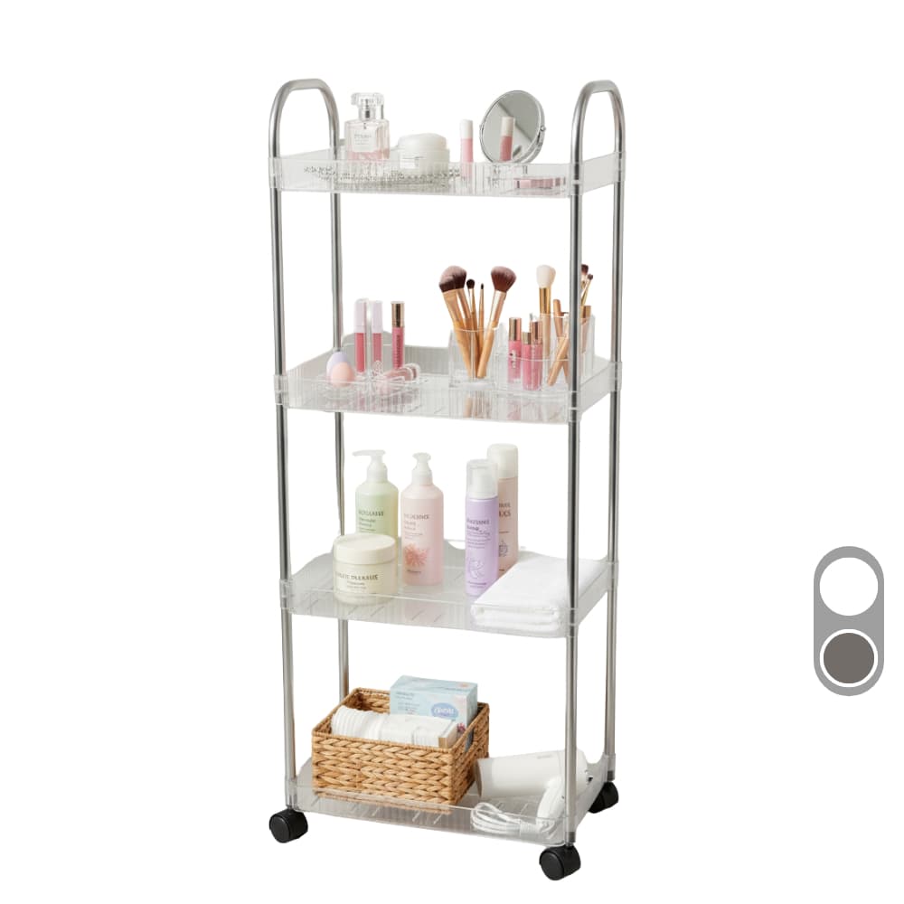 Carrinho Organizador de Acrílico Transparentes com 4 Prateleiras