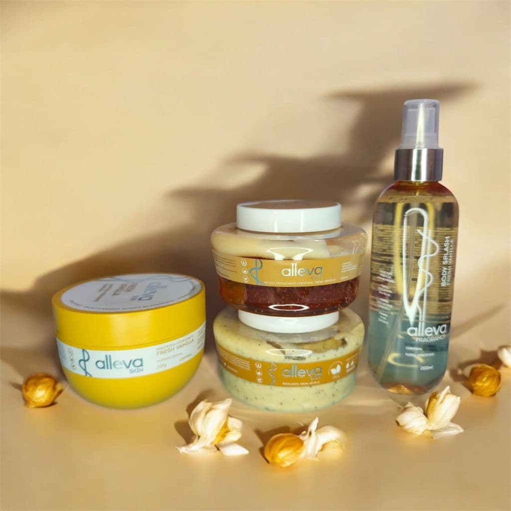 Esfoliante + Geleia Hidratante + Manteiga Corporal + Body Splash kit alleva 4 itens
